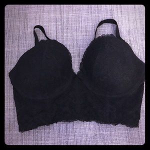 Victoria’s Secret Angels long black lace bra